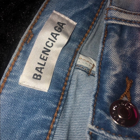 Mens Balenciaga Jeans with Pink stripe - Picture 5 of 11